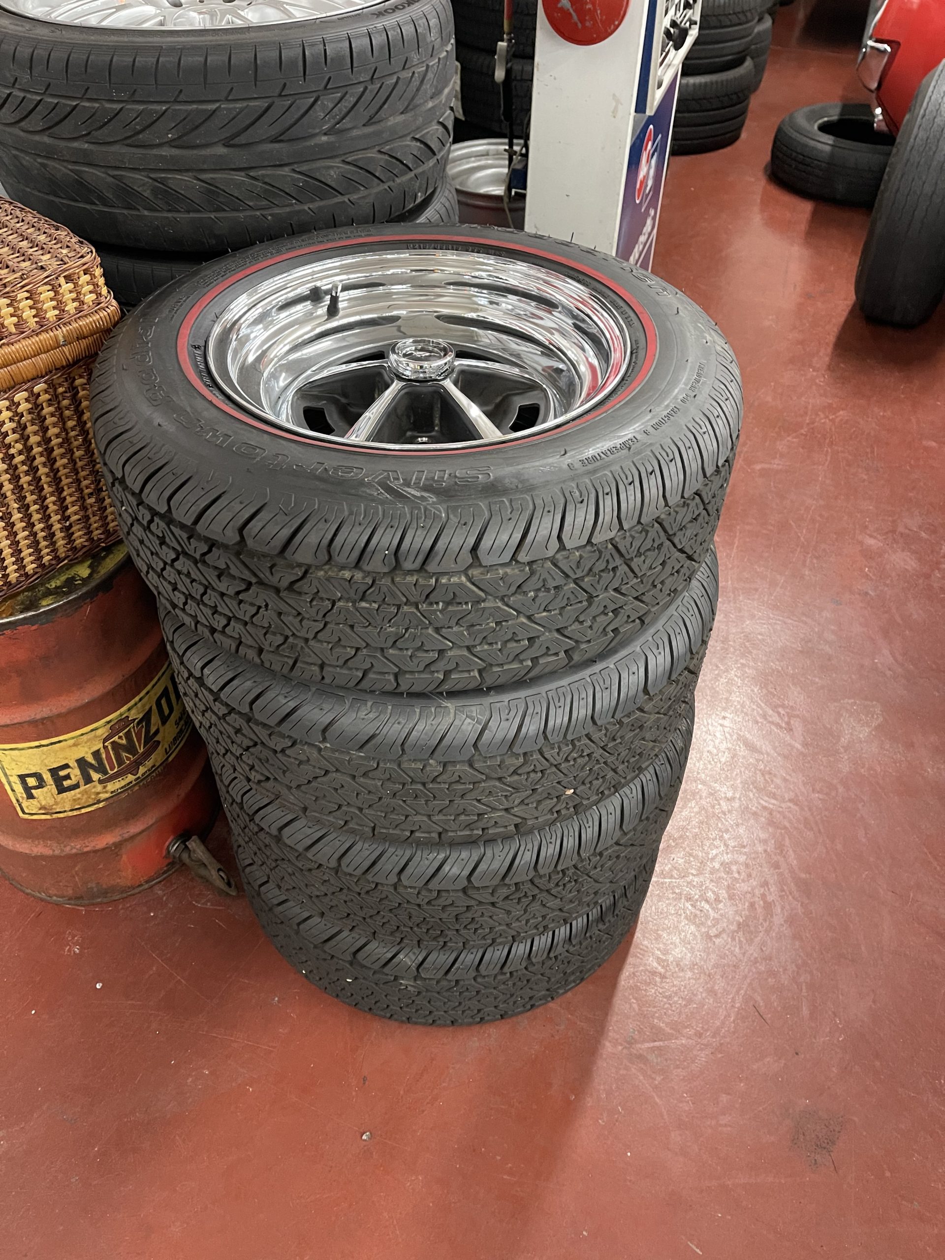 64-66 Mustang wheels and tires.